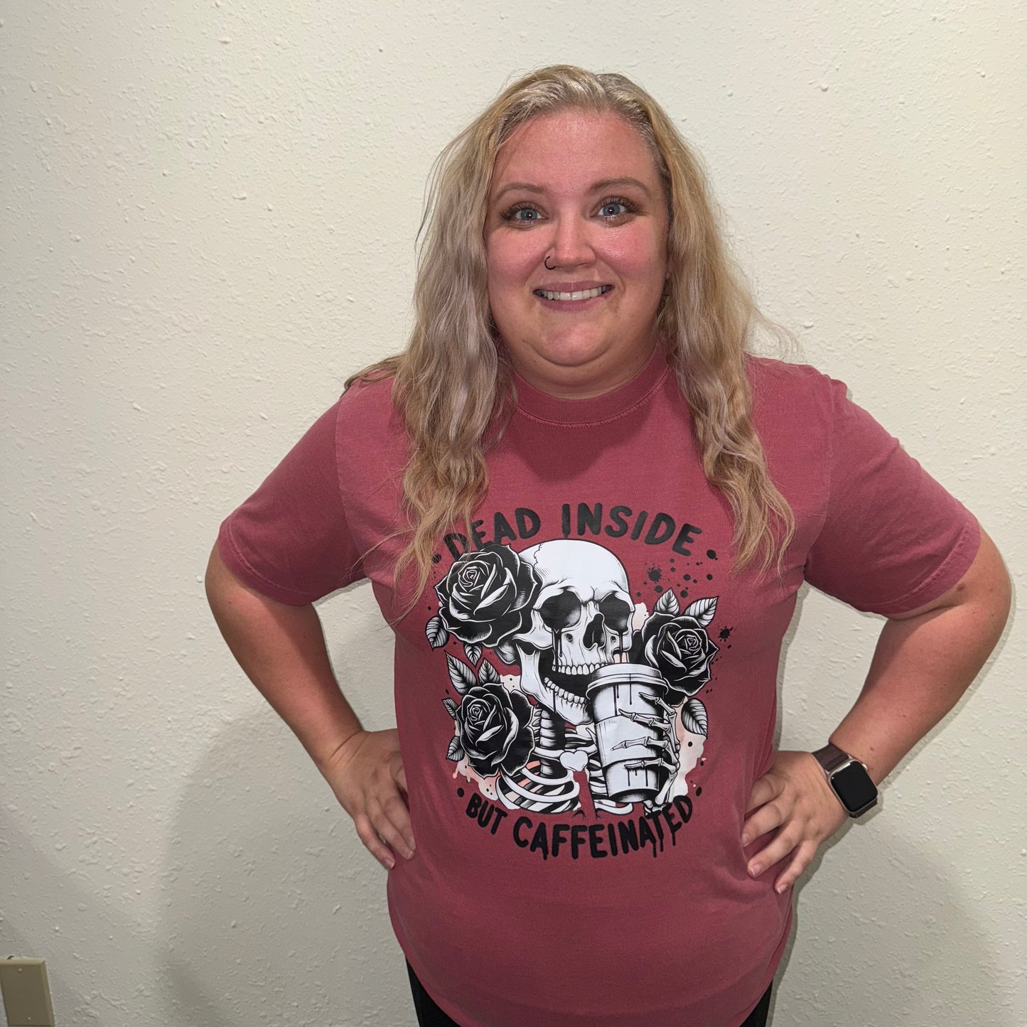 Dead Inside But Caffeinated Comfort Colors Graphic Tee
