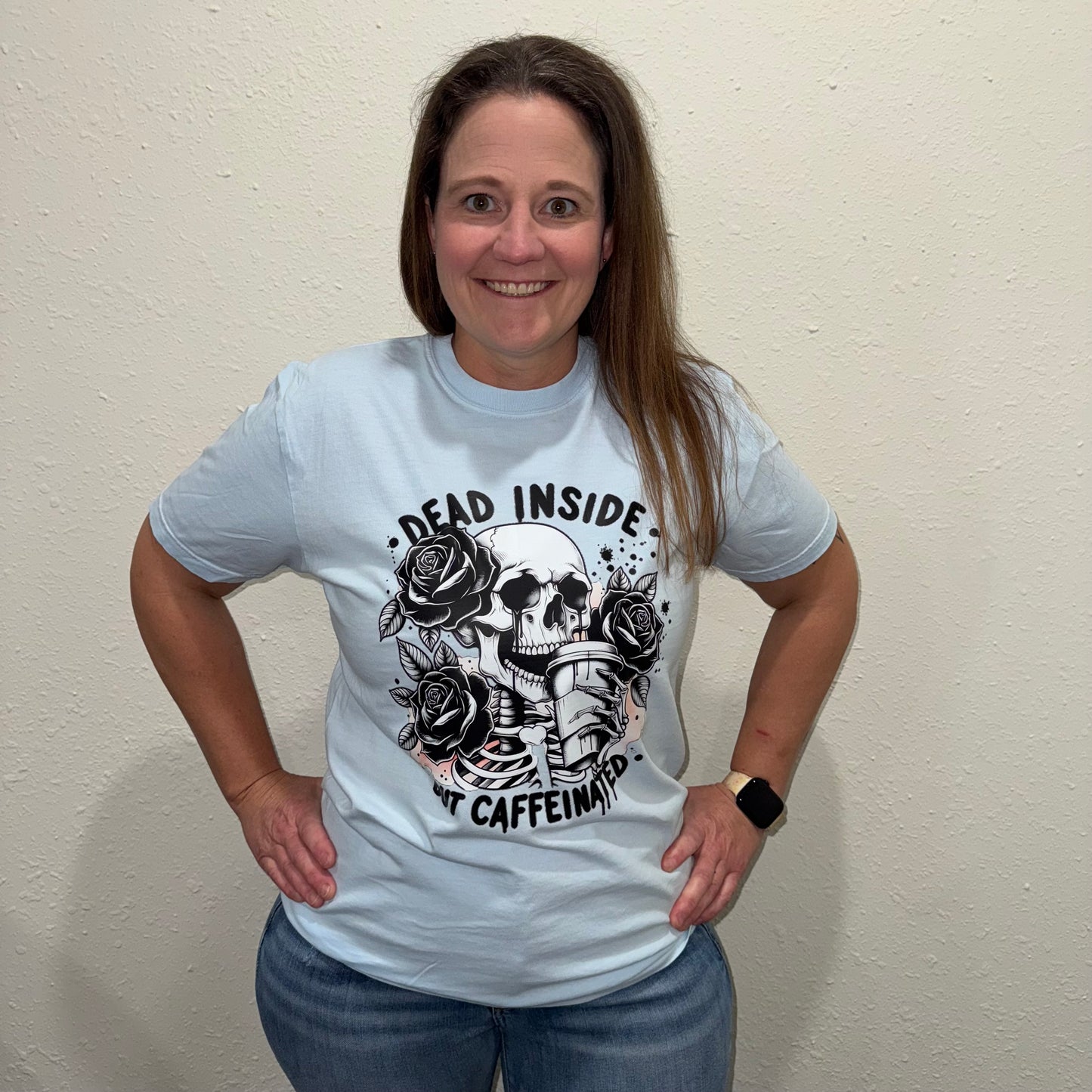 Dead Inside But Caffeinated Comfort Colors Graphic Tee