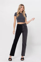 Two Tone High Rise Straight