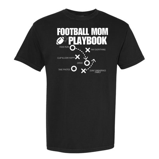 Football Mom Playbook Comfort Colors Graphic Tee
