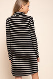 Striped Cowl Neck Dress