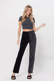 Two Tone High Rise Straight