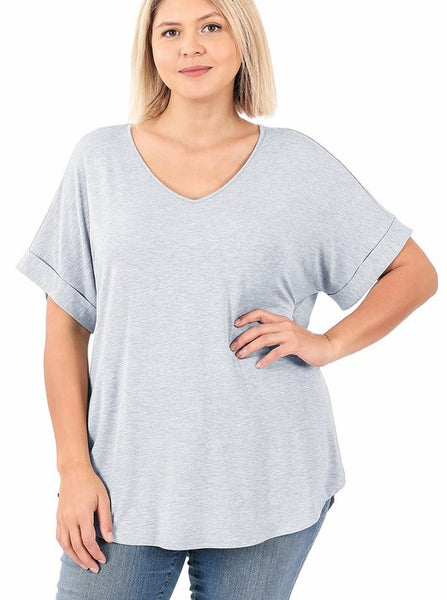 H. Grey Relaxed V-Neck